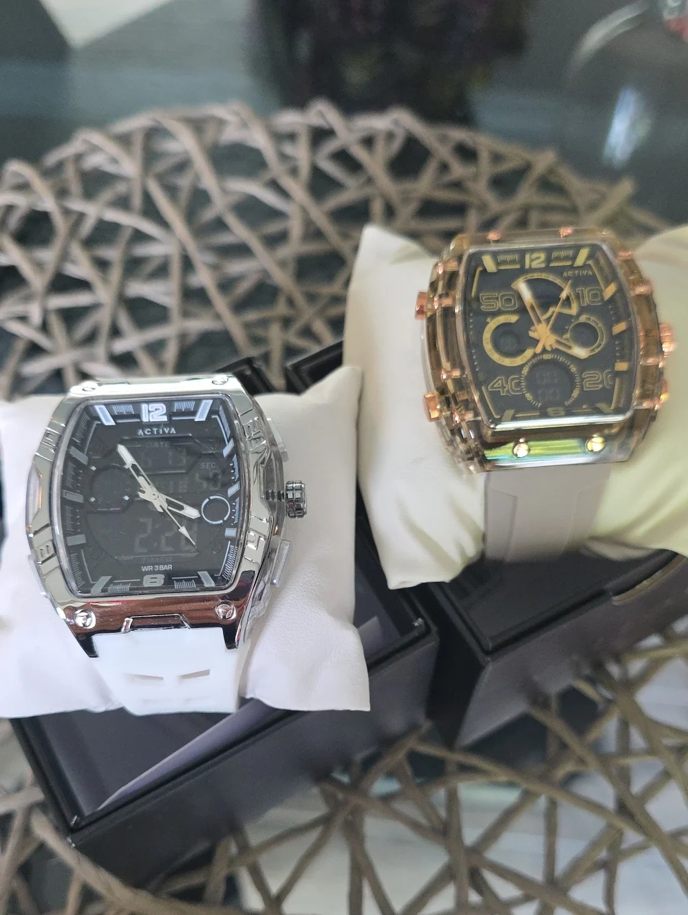 286. ACTIVA Sport Watches- Silver & White Anf Rose Gold & Beige